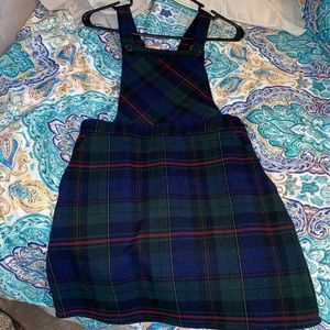 Plaid Overall Dress